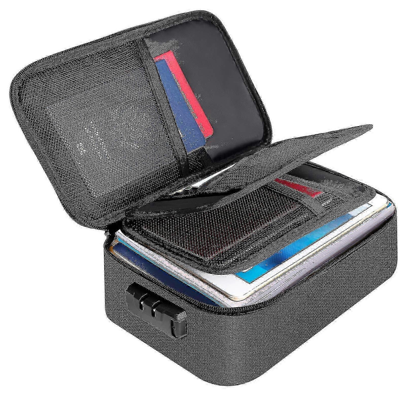 Fireproof File Storage Box with Safe Code Lock - Large Capacity Multi-layer Organizer