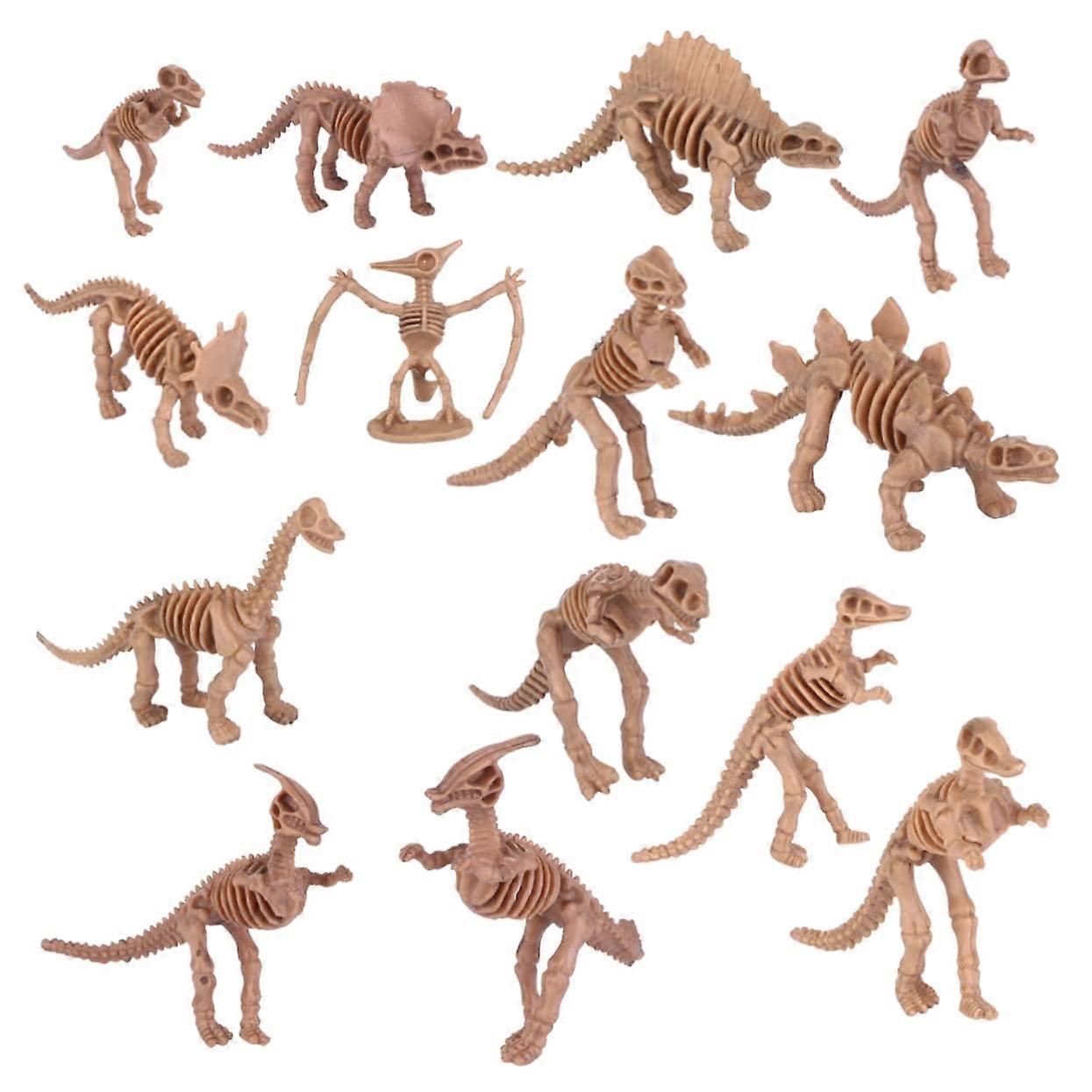 12 Pieces Dinosaur Skeleton Realistic Dino Models for Learning Toys Made of Material for Creative Imagination and Coordination