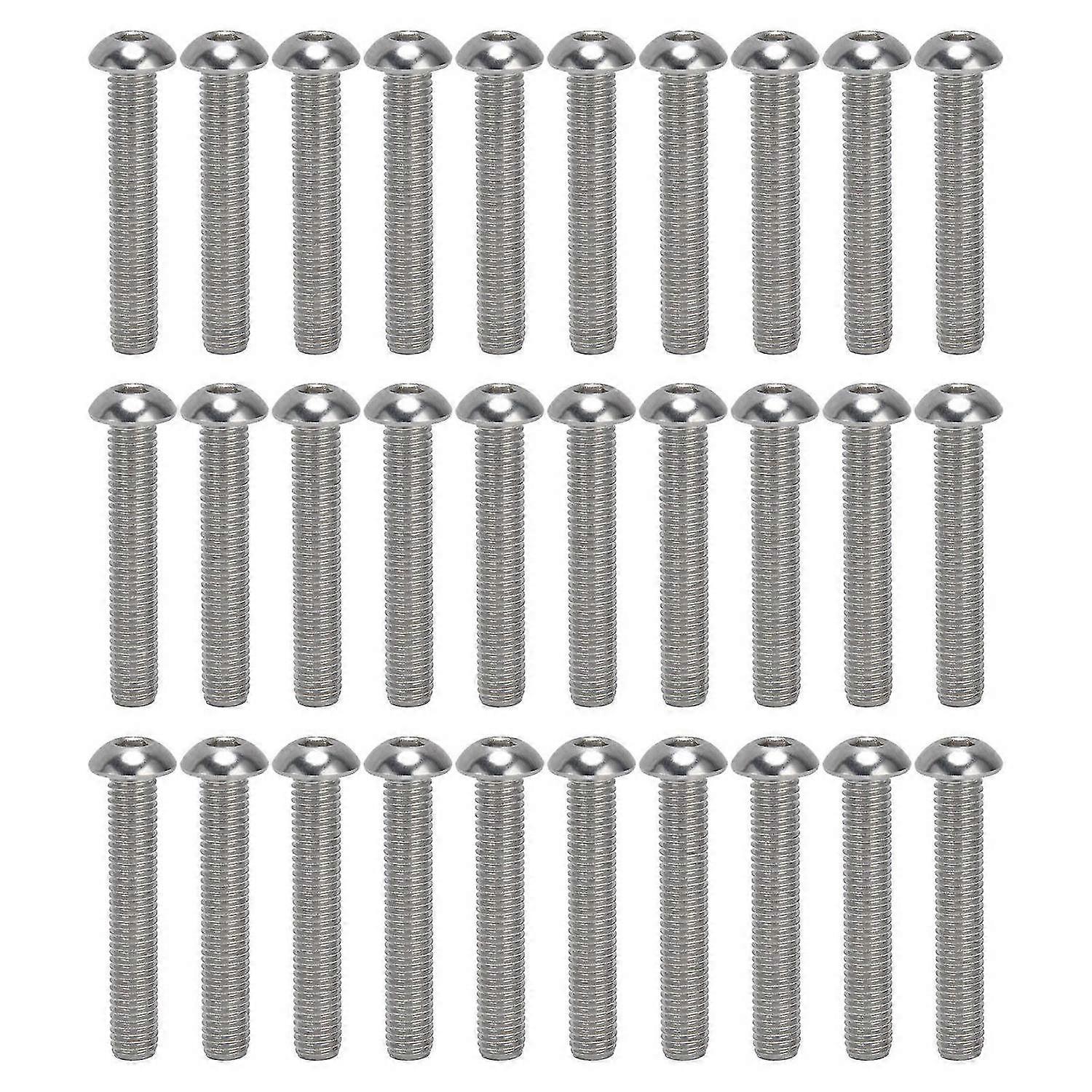 30Pcs Hex Socket Button Head Screw A2 Stainless Steel M10x1.5 Coarse Thread Set KitM10x60