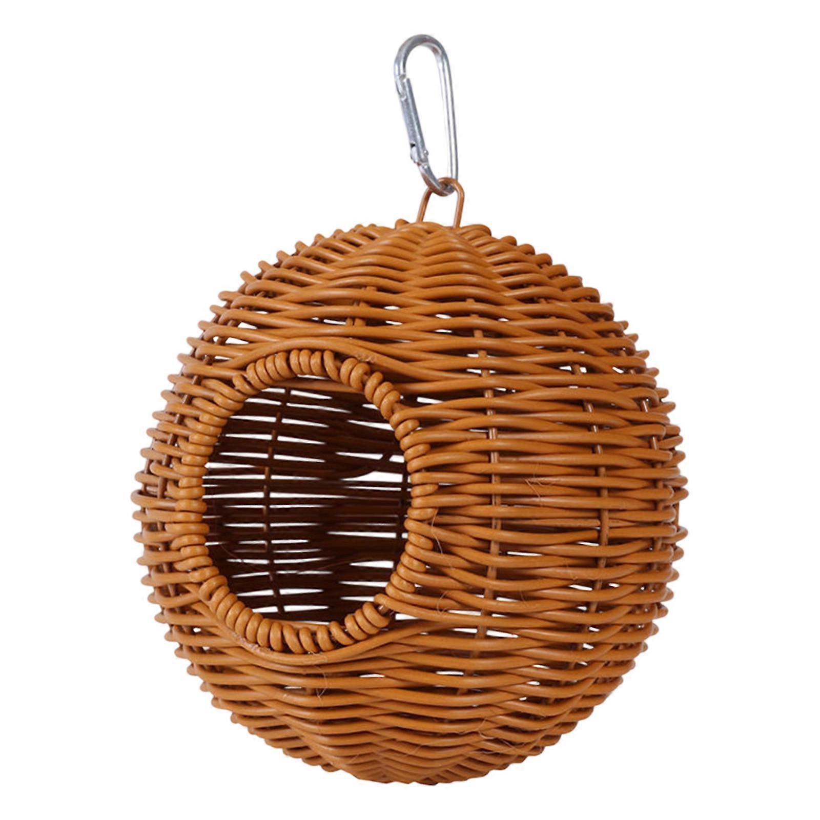 Decorative Hanging Bird Nest Artificial Rattan Design Bird House For Small Parrots Parakeets Habitat Simulation