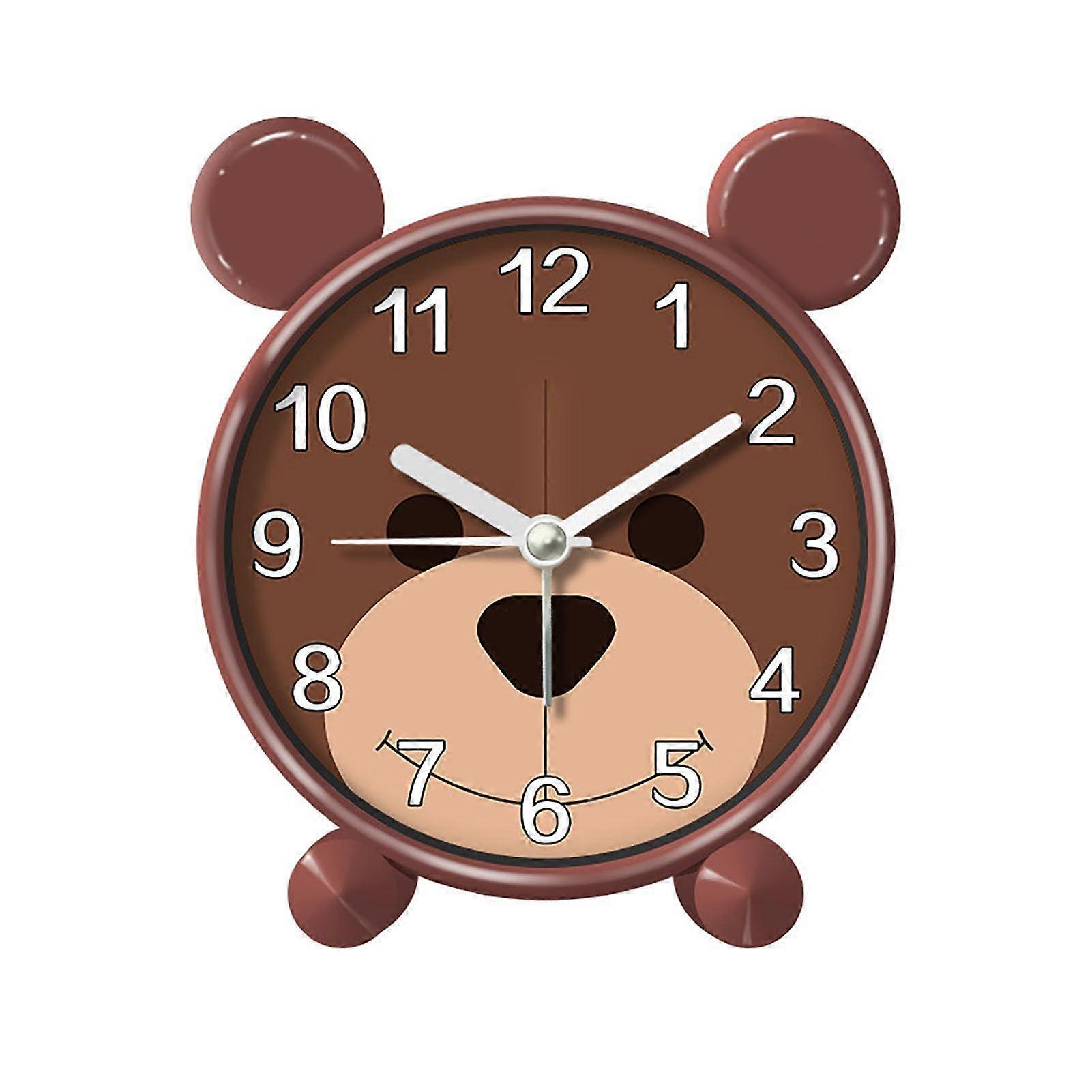 Brown Bear Children's Alarm Clock with Silent Puzzle Function for Kids' Room