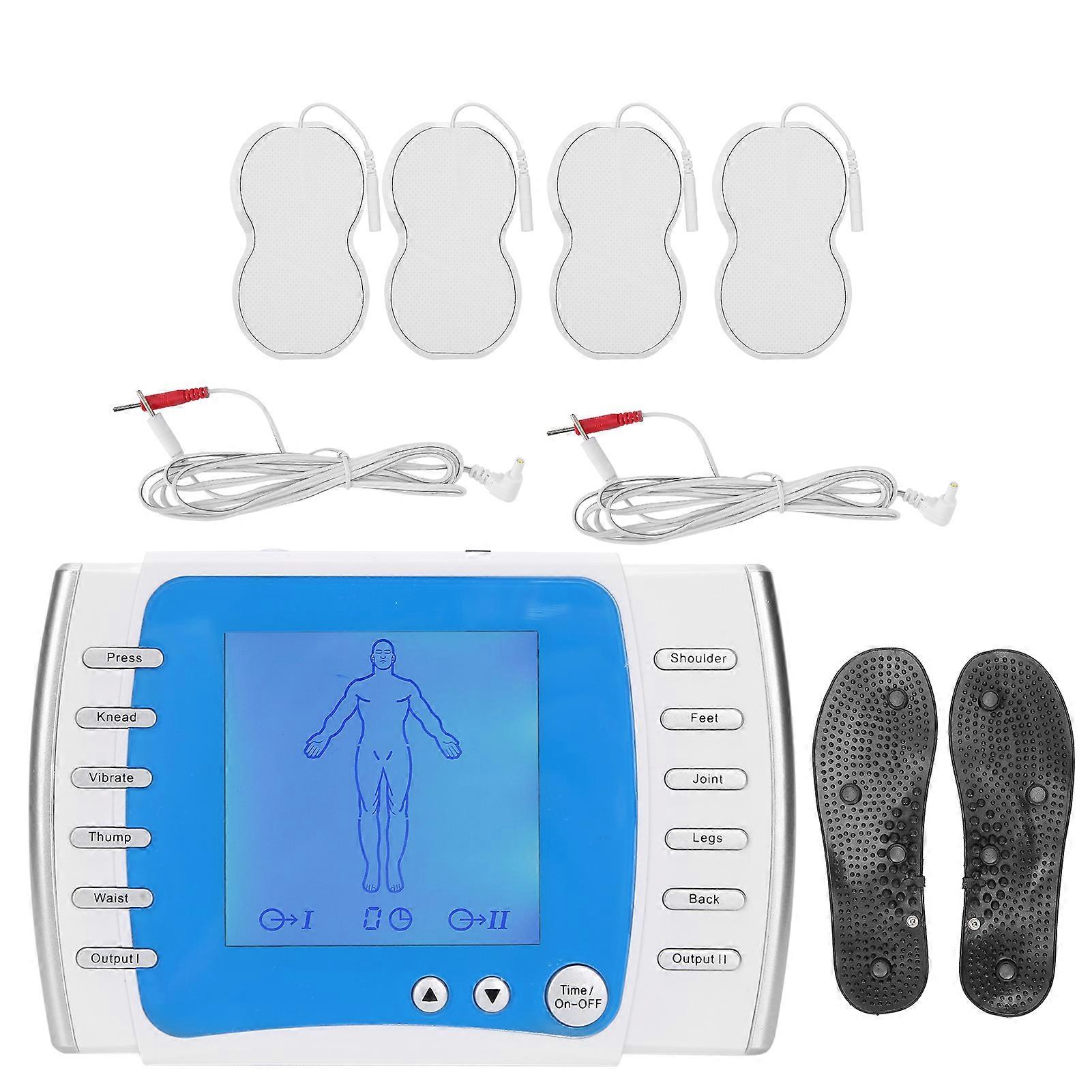 2 Channels Electronic Pulse Massager Adjustable Muscle Massage Device