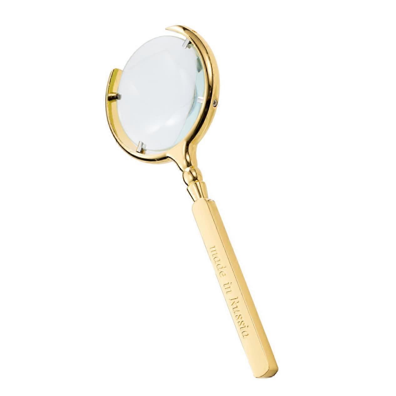 Hand magnifier, magnifying glass with light, inspection magnifier, 8x magnifier, reading magnifier, golden.