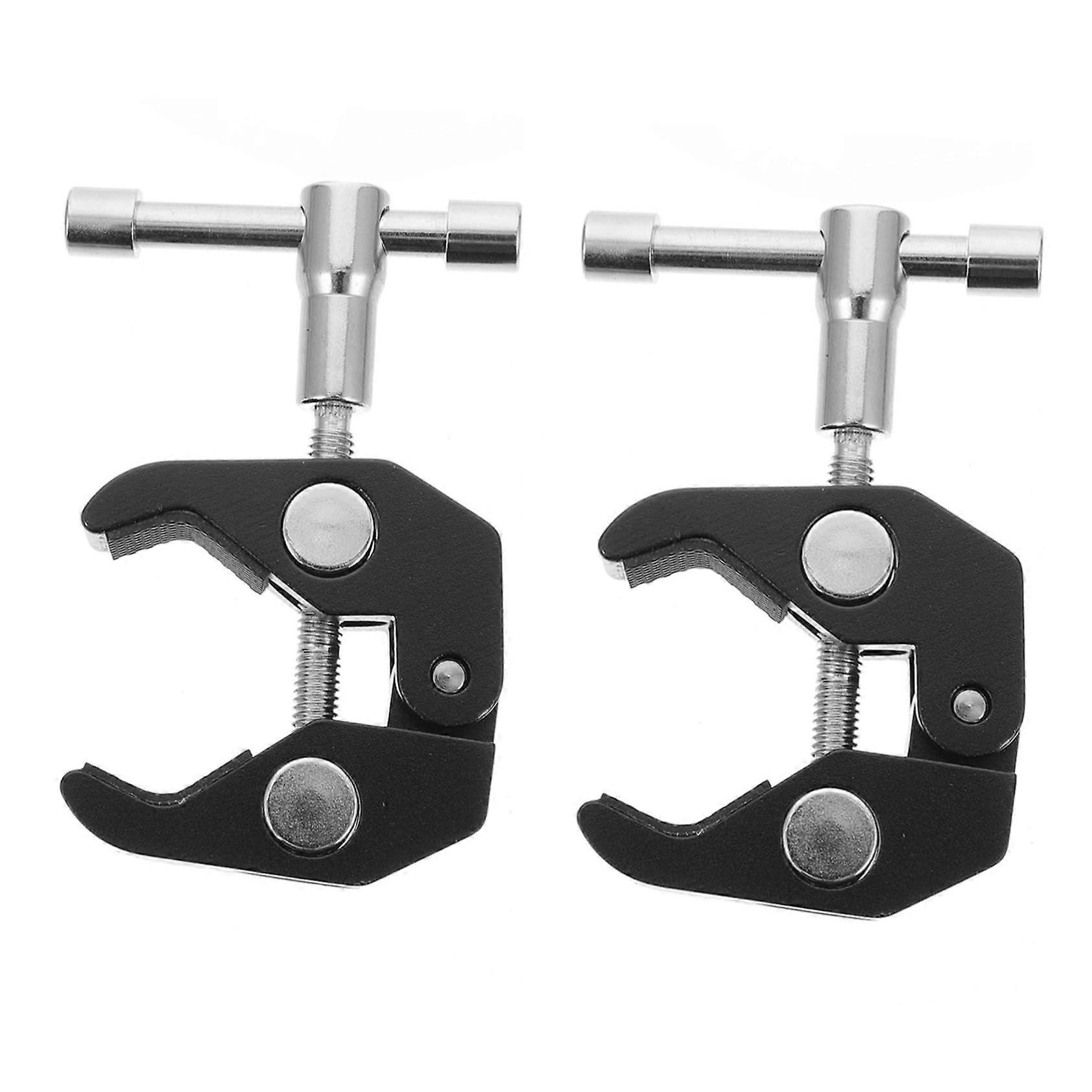 2 Pieces Camera Clamp Holder Crab Clamp with Opening Stable All NonSlip for Photo Studio Light Hooks More