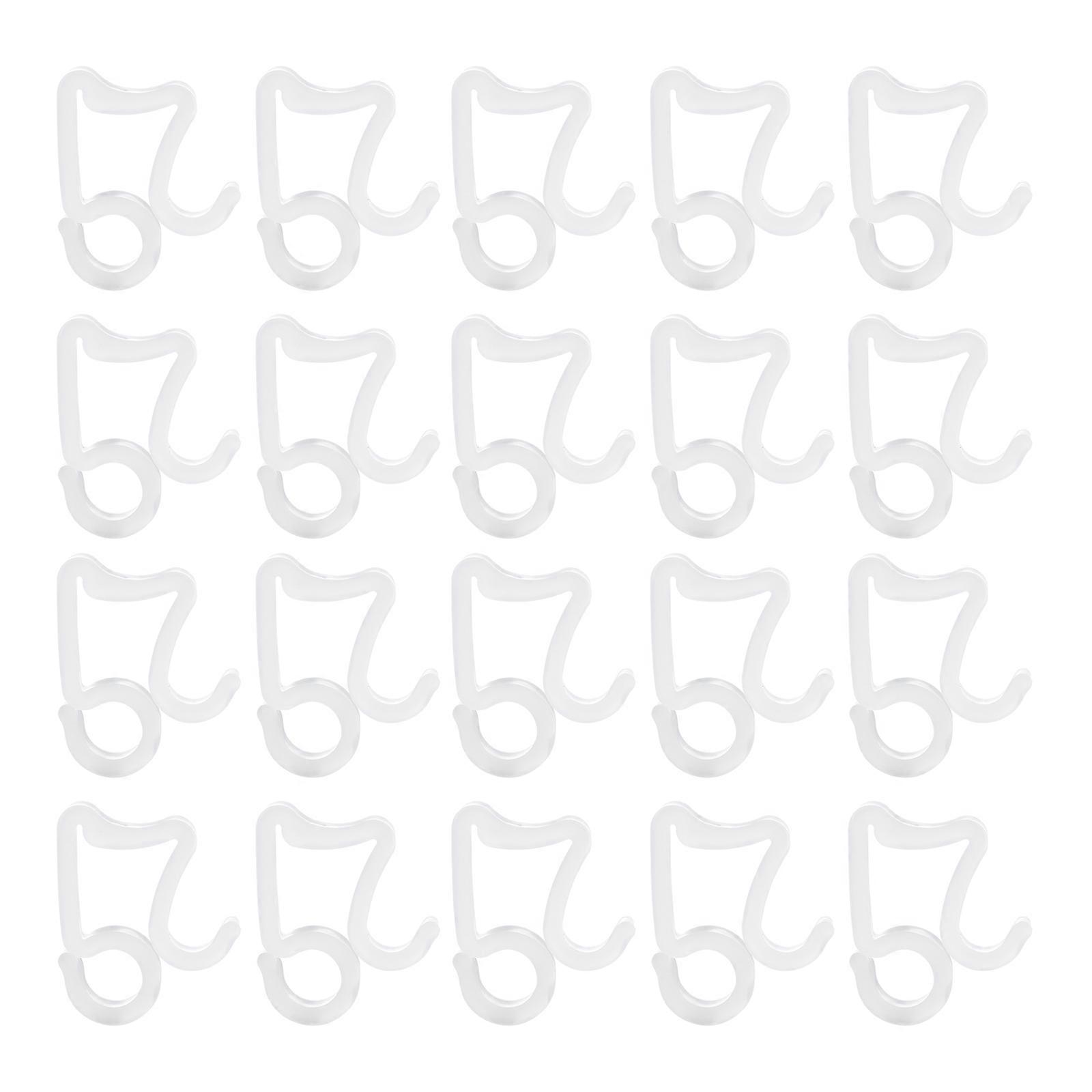String Light Hook PVC Small Hooks For Hanging Christmas Decorations 5x2x0.3cm White 100Pcs
