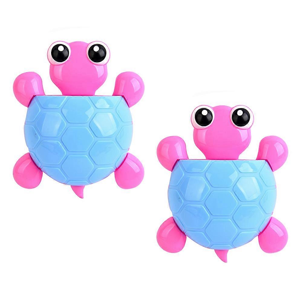 Cute Toothpaste Holder Turtle Wall Organizer Blue 12.5*16.5cm Bathroom Use Easy to Use 2Pcs