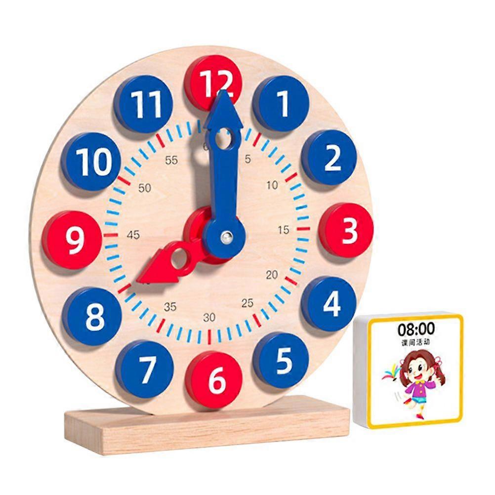 1 Set Kids Wood Clock Toy Children Educational Clock Model Time Learning Clock Plaything