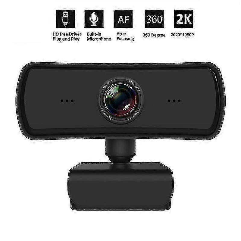 マイク付き2kウェブカメラHDコンピュータPcウェブカメラ