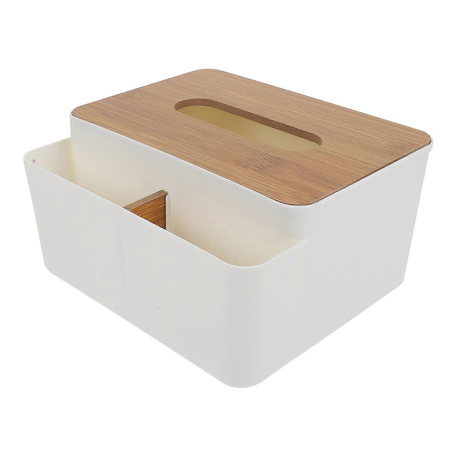 Practical Tissue Box for Home Decor with Synthetic Material White Color Suitable for Storage Use