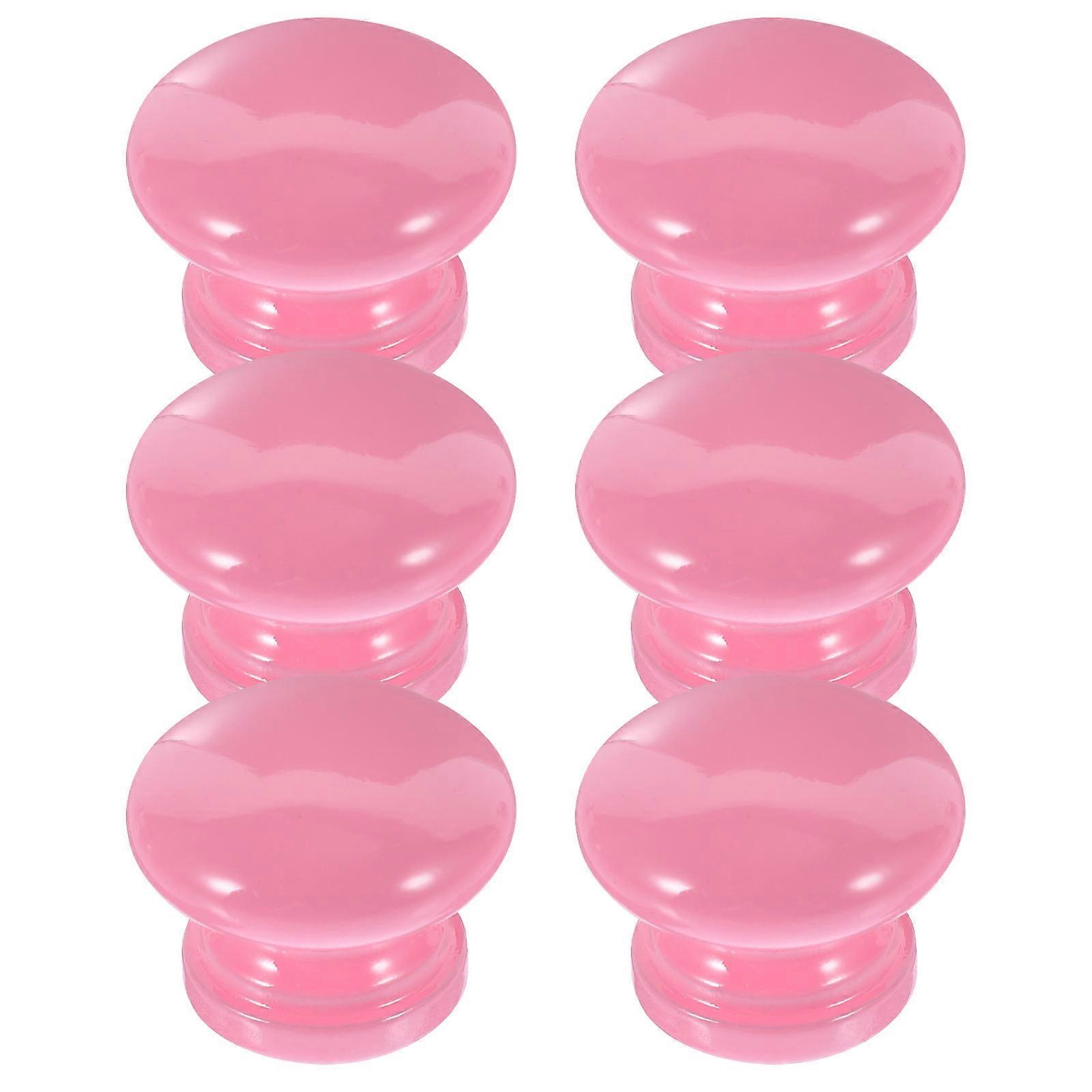Wooden Drawer Pull Handle with Vibrant Pink Color for Home Use Furniture Accessory 6pcs Small Size