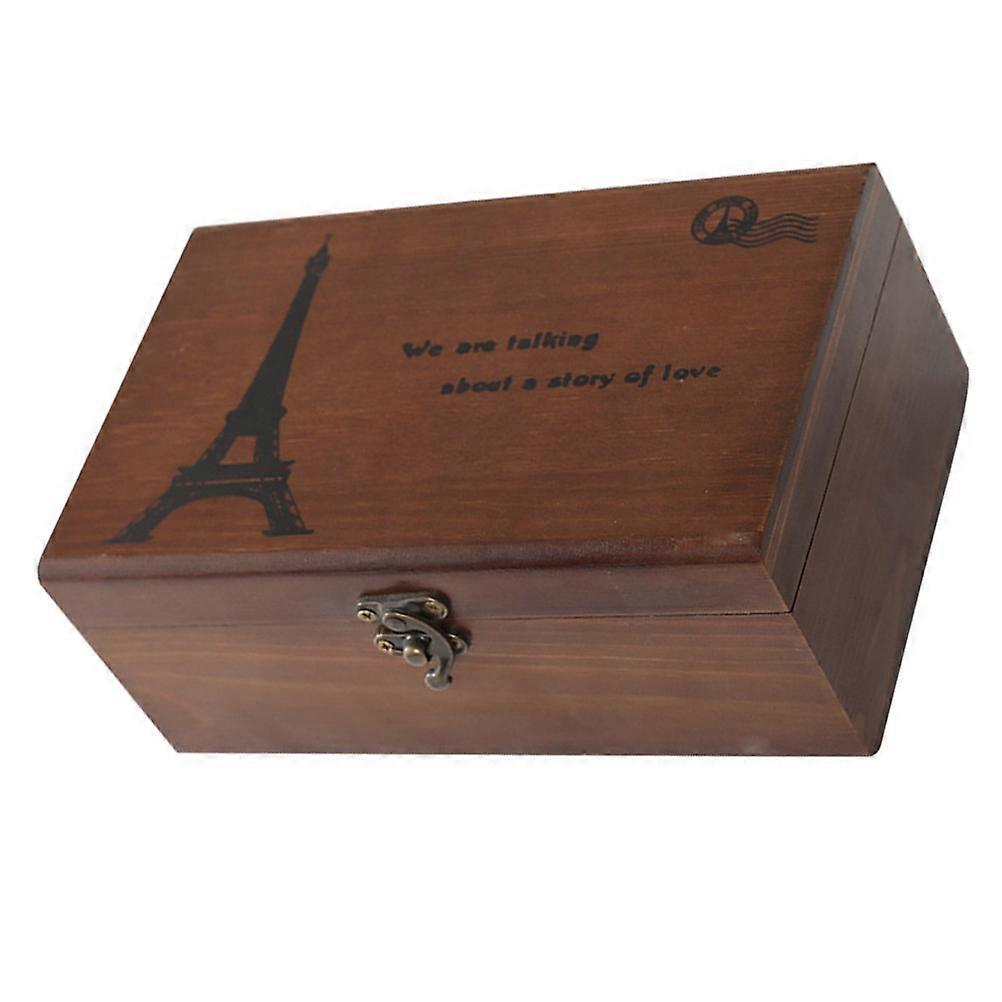 Sewing Storage Box Tool Storage Organizer For Sewing Accessories Rectangular Wooden Retro .5x13.5cm 1Set
