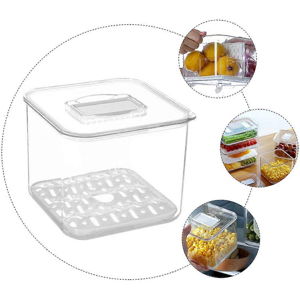 Food Storage Container Square White Kitchen Storage Space Saving Pet Material Portable 1Pack