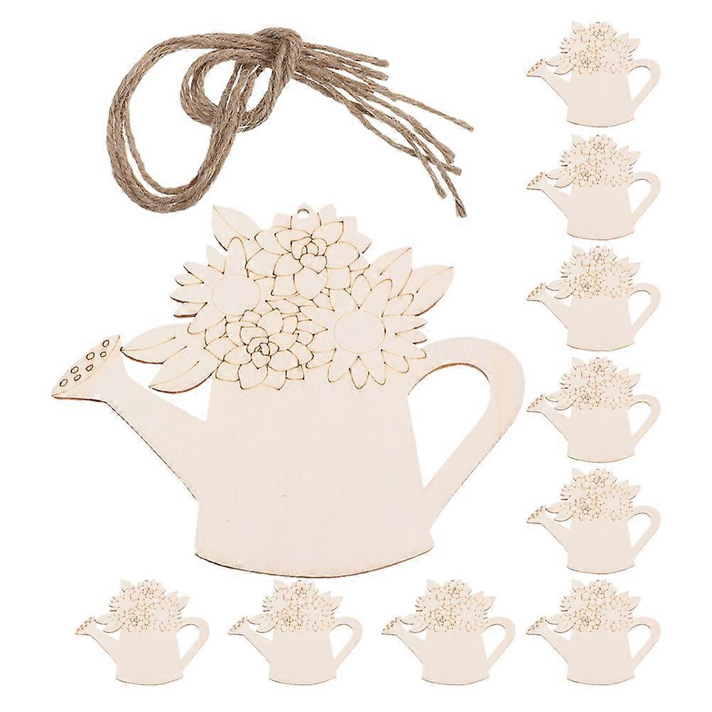 Wooden Flower Cutouts for DIY Crafts, Durable Watering Can Ornaments for Spring Home Decor & Creative Painting Projects