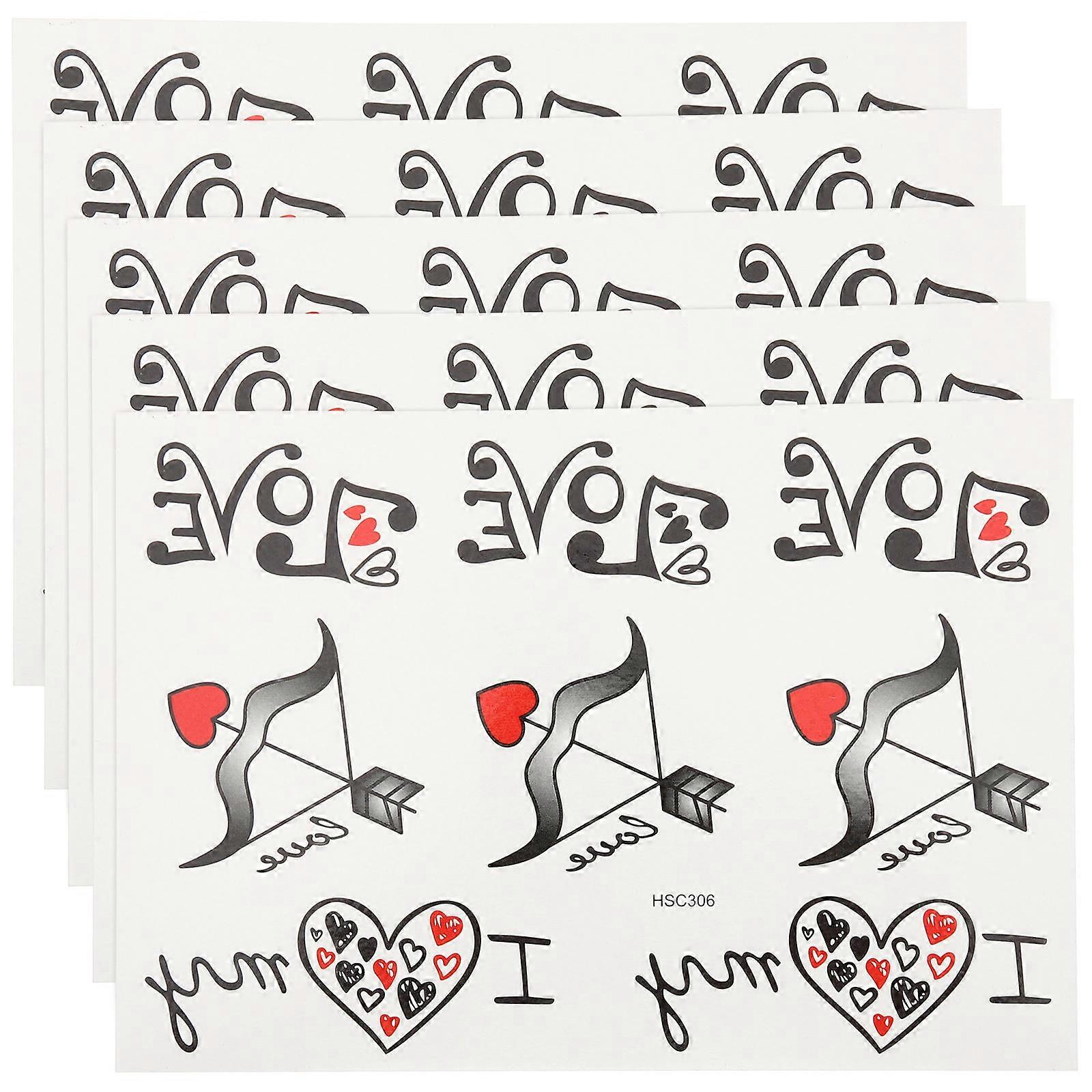 Valentine Stickers Small Heart Shaped Temporary Stickers Kids Daily Life Use Paper Material 5 Sheets