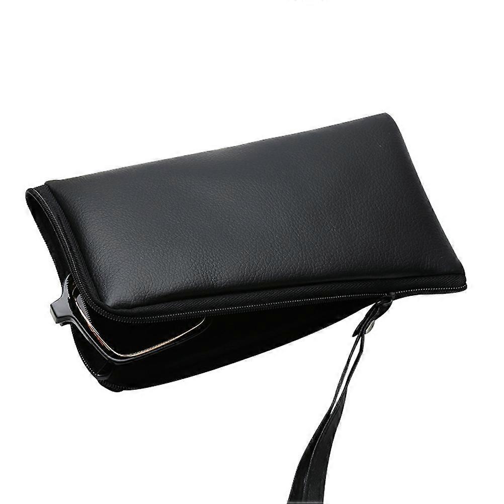 Shell Eyeglass Case Handmade PVC Vintage Pattern Glasses Protective Case(Black)