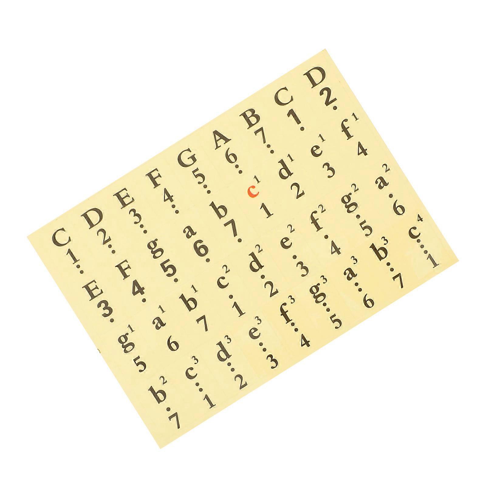Piano Key Mapping Stickers with Easy Application for Display Use Yellow 61 54 49 Keys