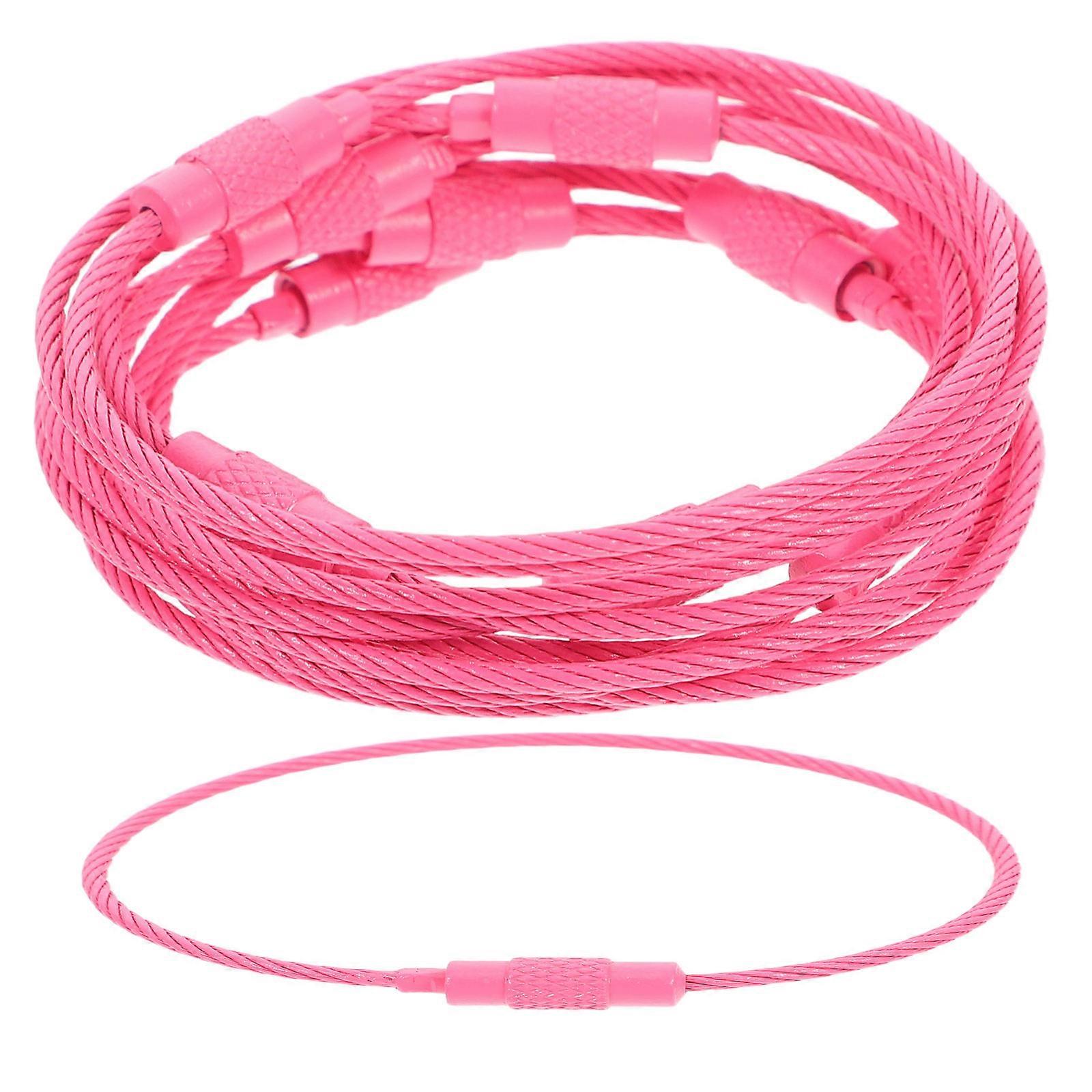 Keychains Keyring Metal Keychain Ring Protect Keys Durable Lightweight Pink 5.20X5.20X0.15cm 10Pack