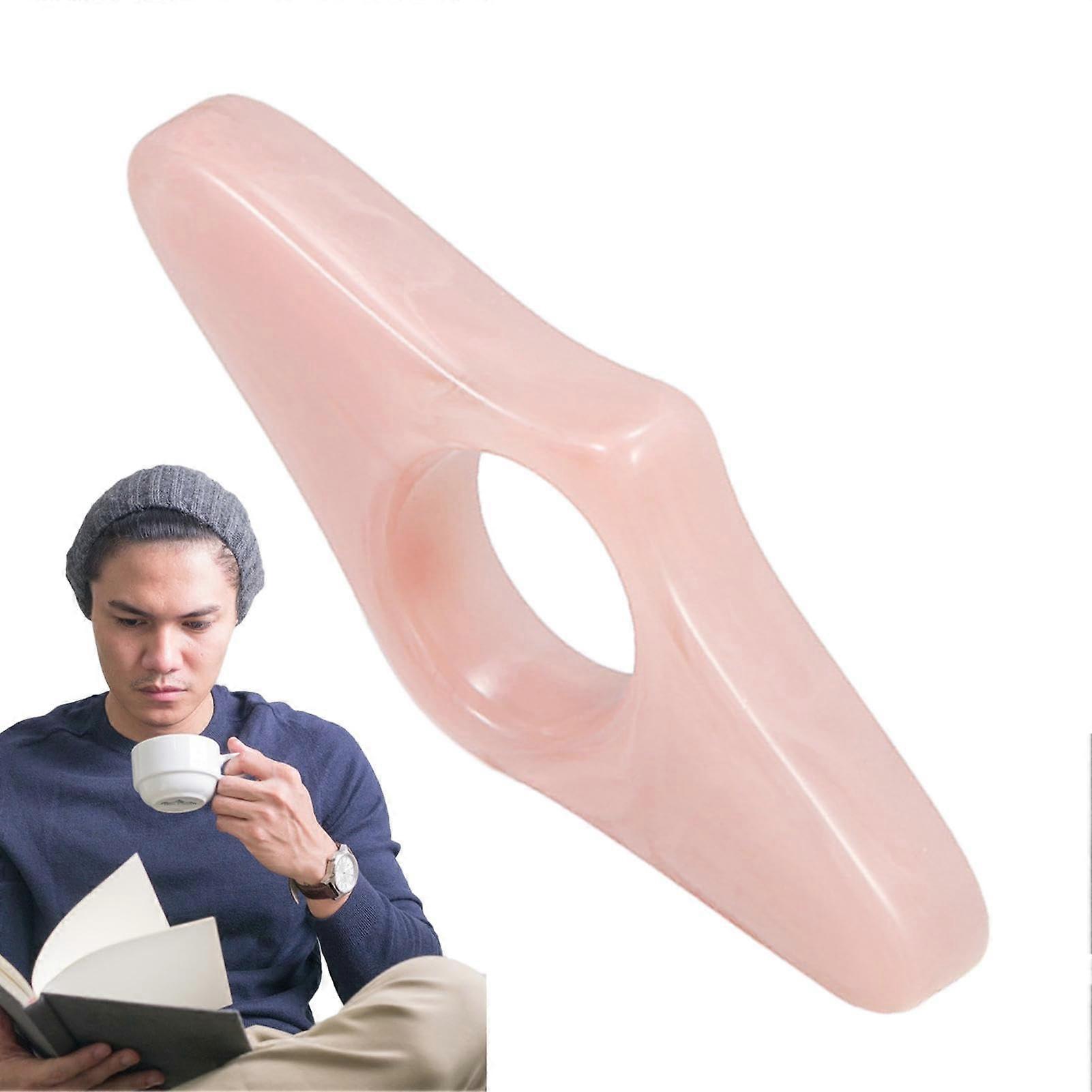 Handcrafted thumb book holder for readers, keeps the book open in pink.