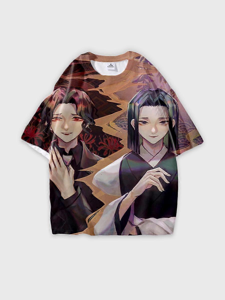 T-shirt round neck Character Pattern loose short sleeve P1492