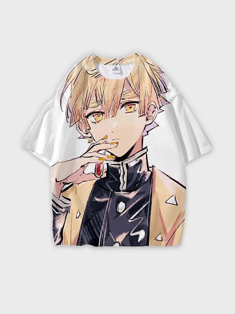 T-shirt round neck Character Pattern loose short sleeve P463