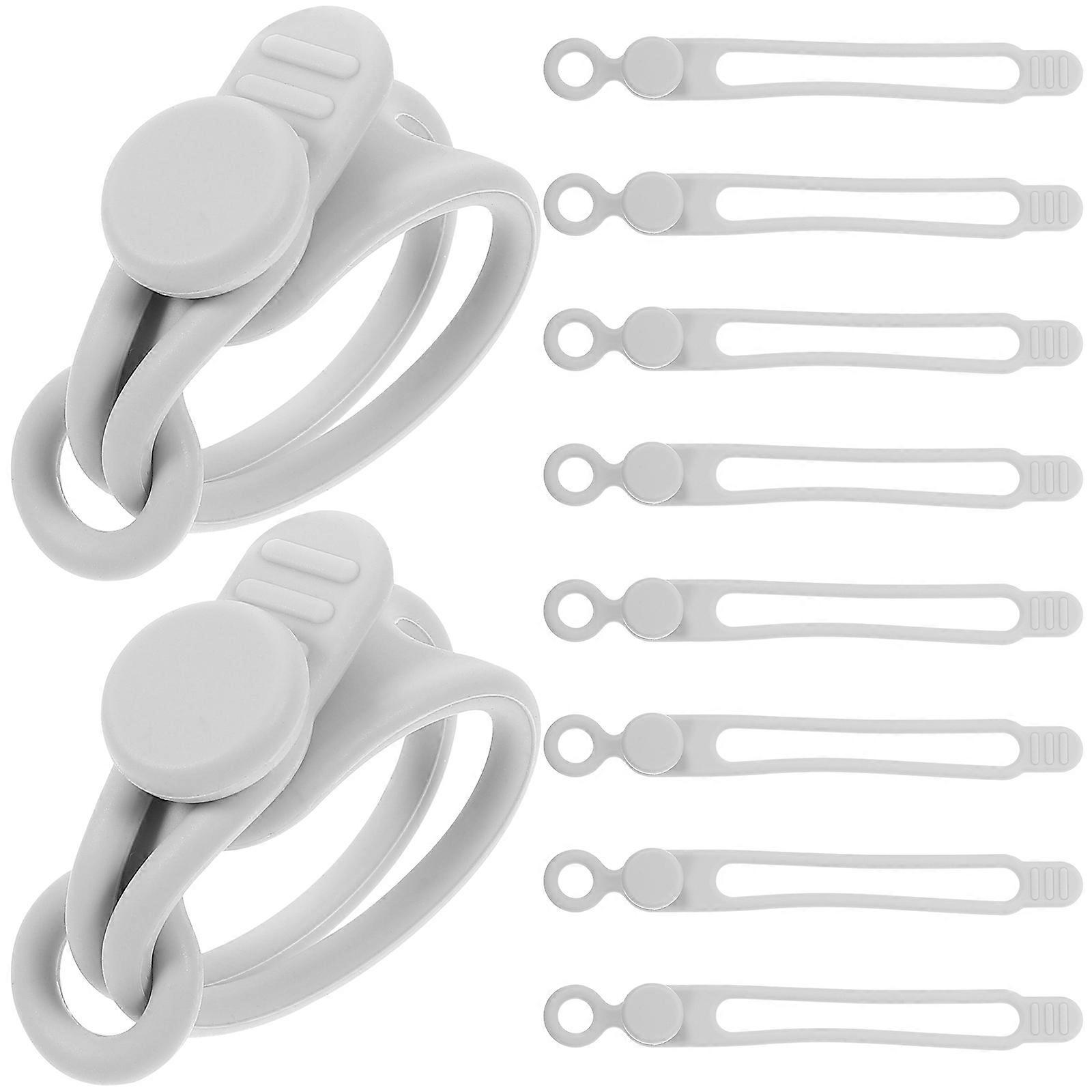 Silicone Cable Ties for Home Use Grey Reusable Cable Management Ties Cord Strap 10 pcs