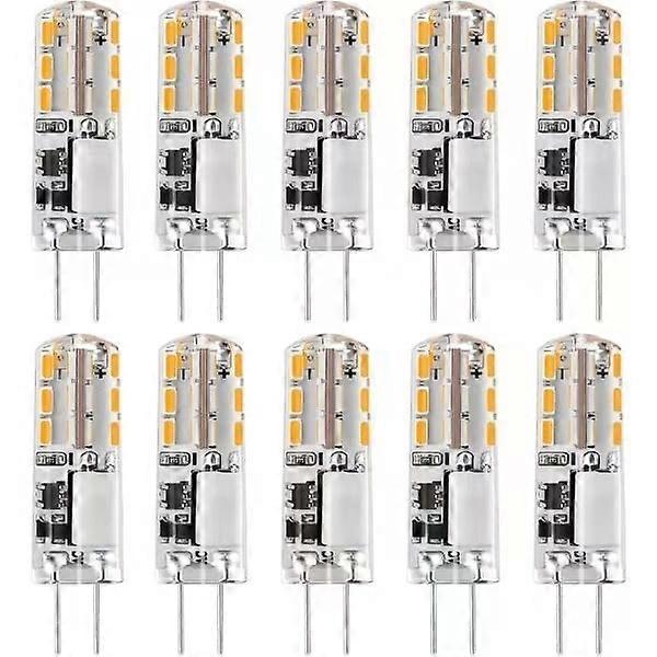 Lot de 10 ampoules LED G4 12 V AC/DC, blanc chaud 3 000 K, 2 W, à intensité variable - WELLNGS