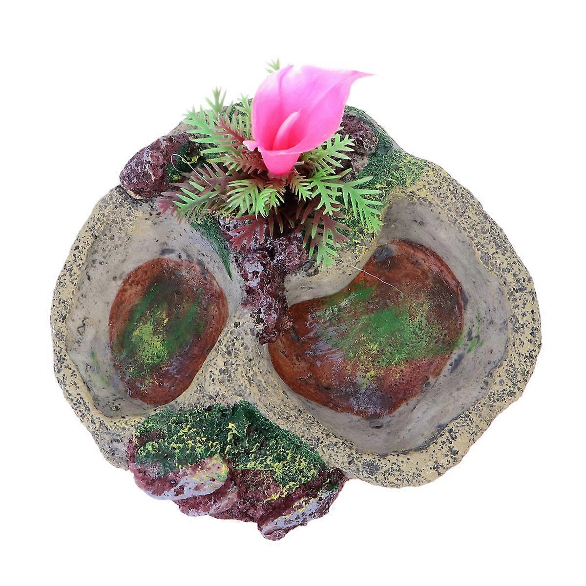 Reptilienfutternapf Einfacher Trinknapf für Schildkröte, Eidechse und Schlange mit Kaktus-Design, 1 Stück Haustierbedarf