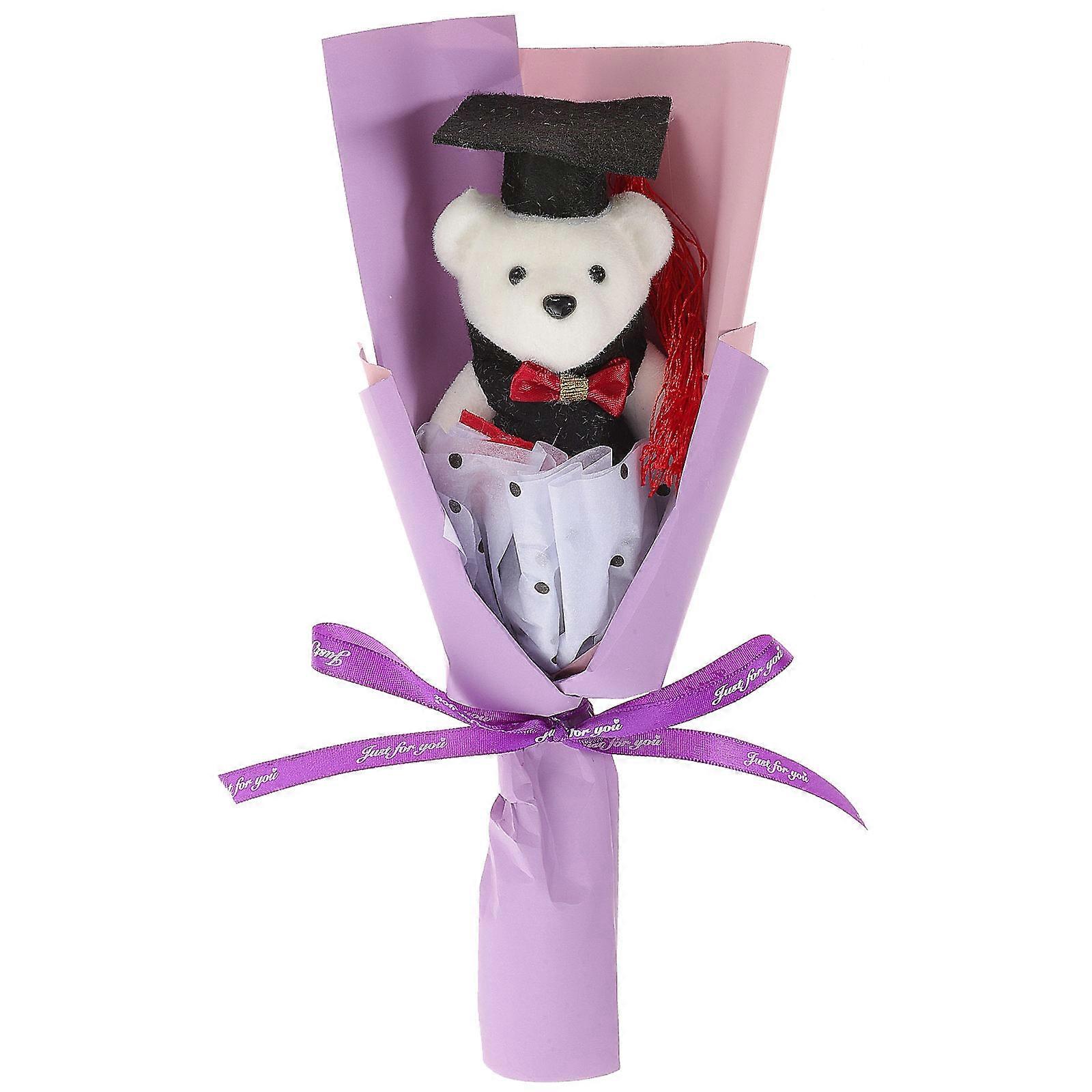 Lovely Graduation Bouquet Plush Flower Bouquet For Graduates Photography Props 28.50x12.00x8.00cm 1Pack