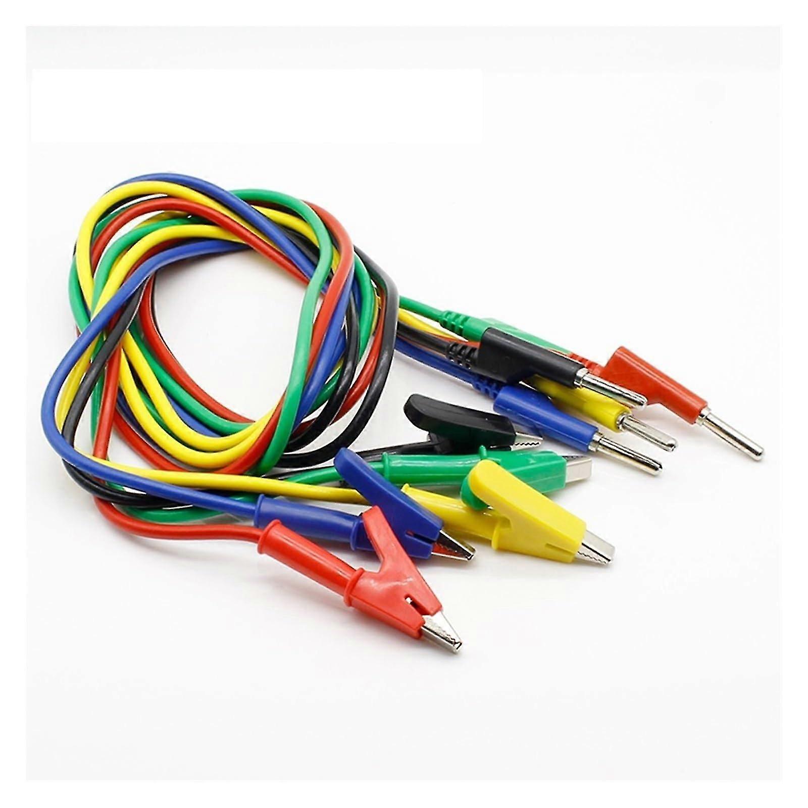 Set of 5 multimeter test leads with alligator clips for UK electrical testing