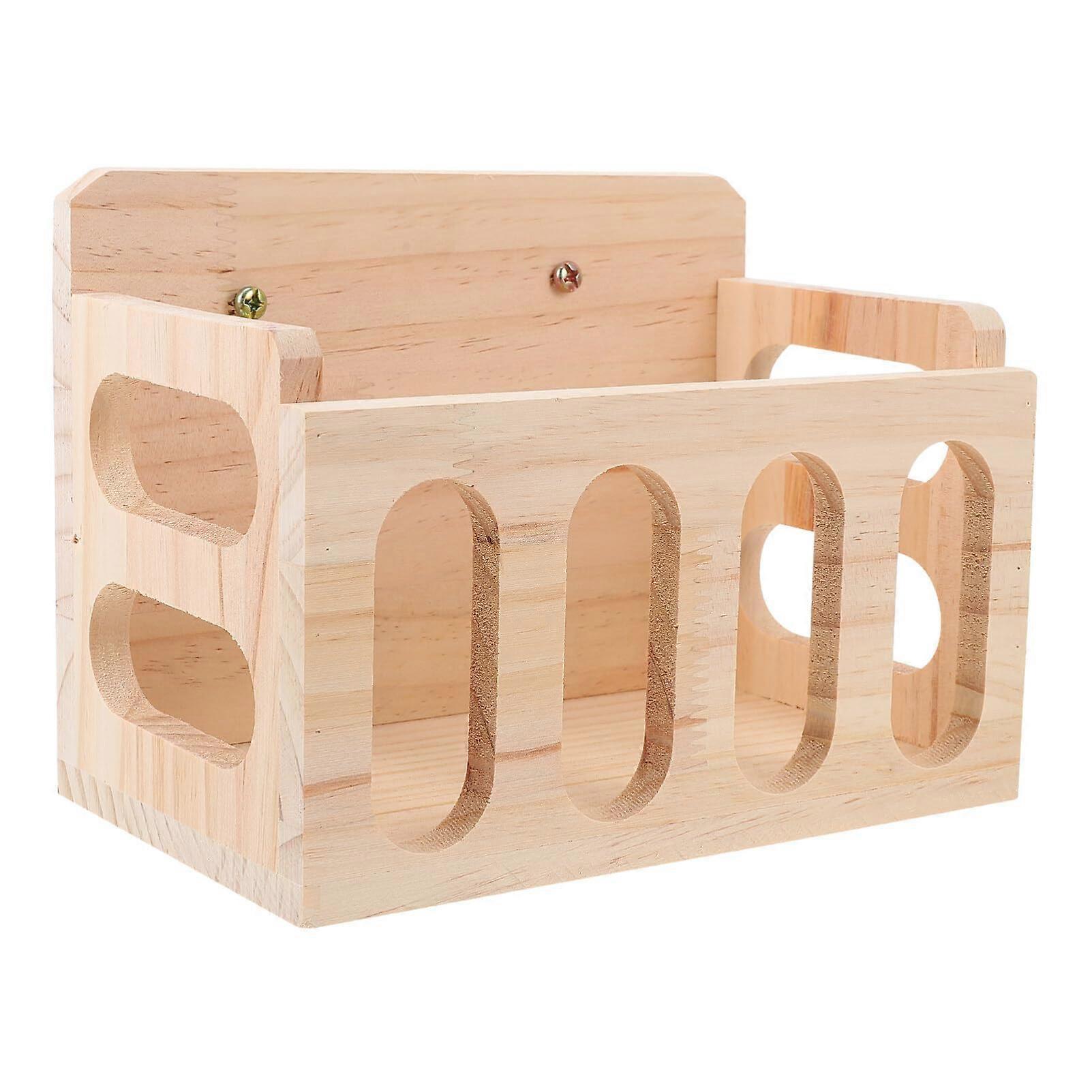 Hay Feeder for Guinea Pigs - Wooden Hanging Hay Rack Feeder for Rabbits, Chinchillas, Small Animals, Durable Design