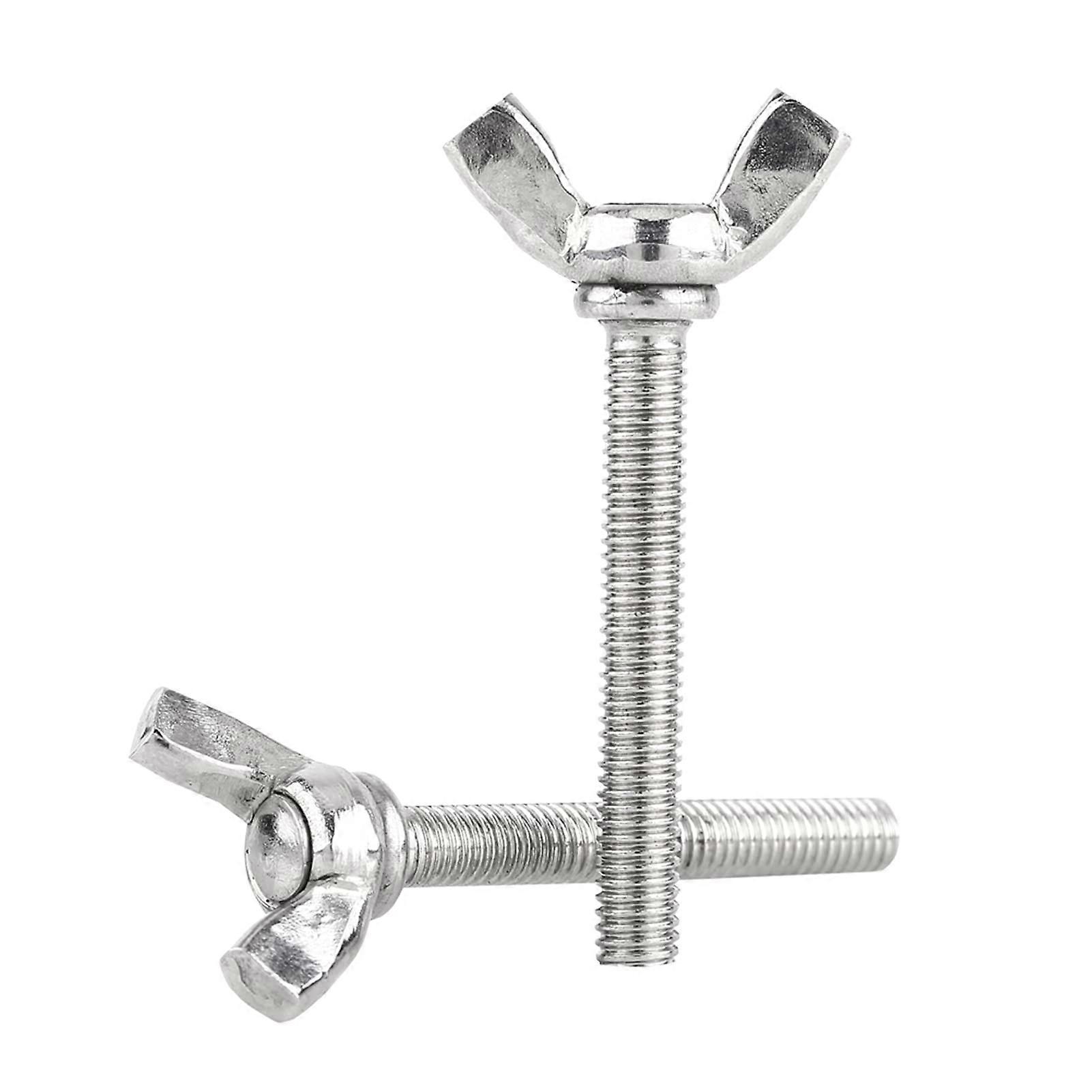 M6 Wing Screws Butterfly Type - 304 Stainless Steel, Pack Of 5, Full Thread, Smooth Surface, M6 X 40 Mm