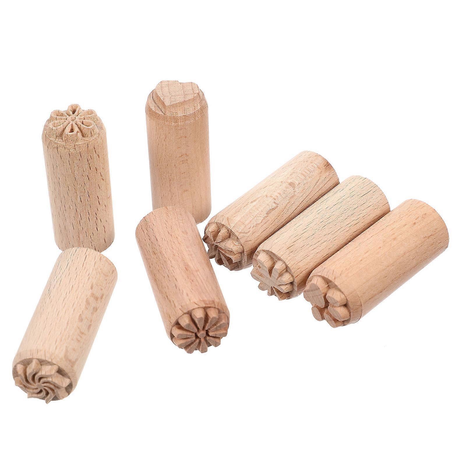 Column Shape Wood Stamp Block For Craft Making Suitable For Family Activities 1.9X0.7X0.7In Painting
