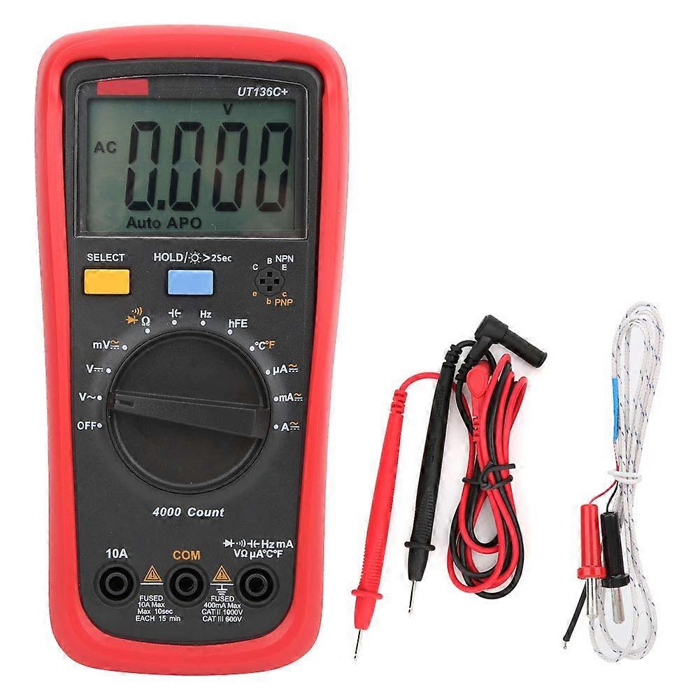 Digital Multimeter UT136C with Capacitance Frequency Measurement 3999 LCD Display 1000V CAT III 600V for Electronics and Craftsmen