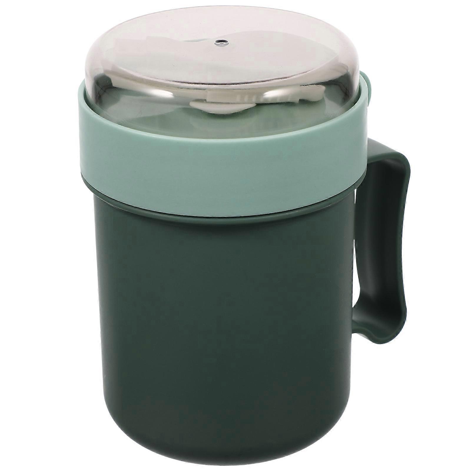Leakproof Oatmeal Cup Microwave Safe Plastic Oatmeal Container With Lid Design 5.50x4.32x3.54in For Office Use 1Set