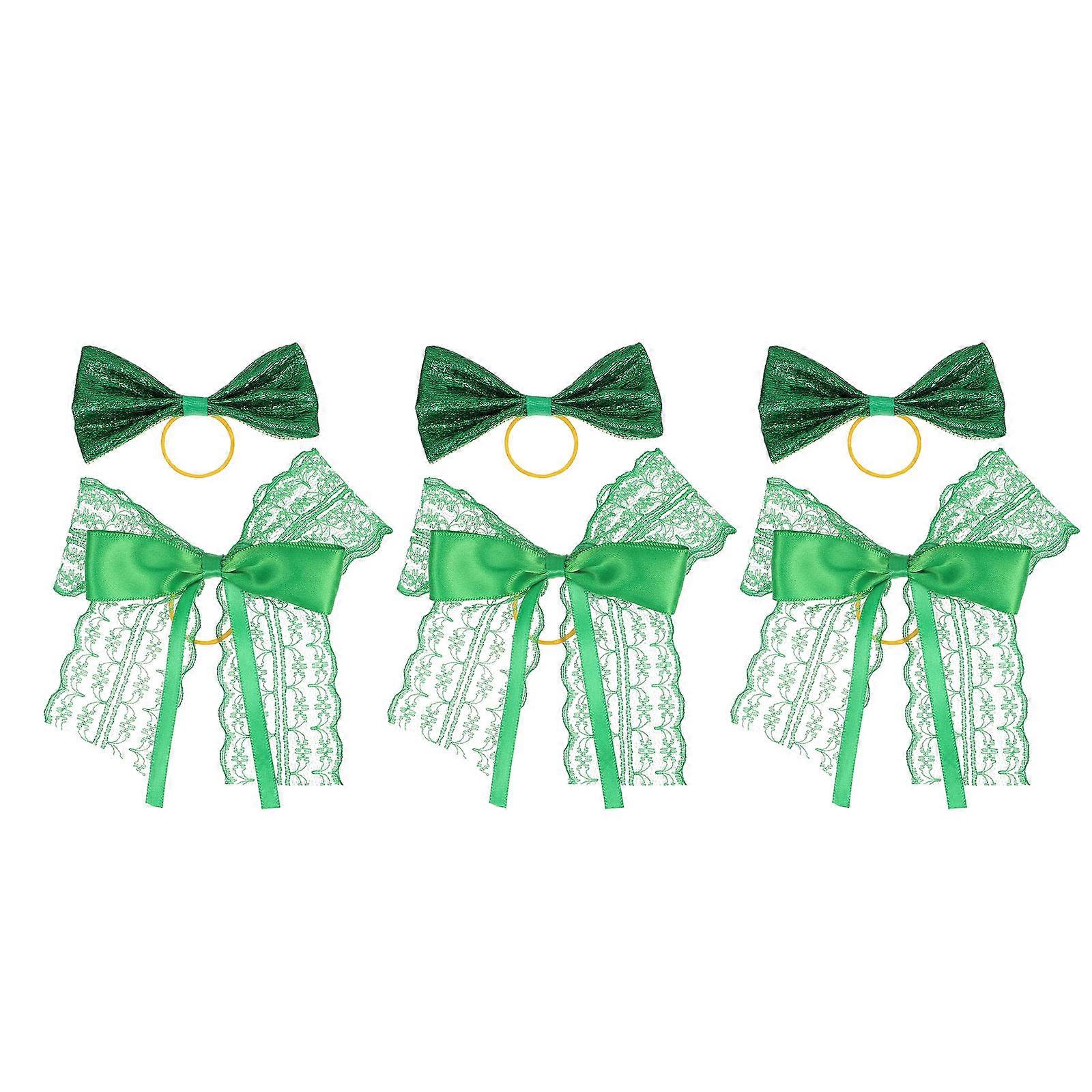 6pcs St Patrick's Day Decorations Mini Bow Ties for Party Scene Layout Props