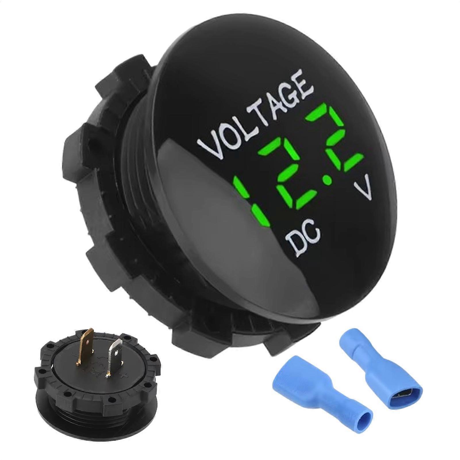 Battery Meter 12 V, Waterproof DC 12 V Digital Voltage Display for Car, Motorcycle