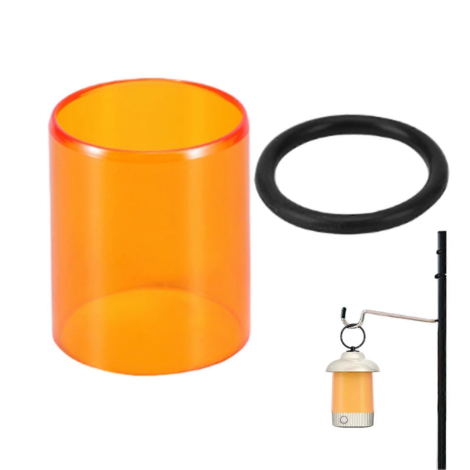 Ambercolored lamp shade for camping, hiking, picnics