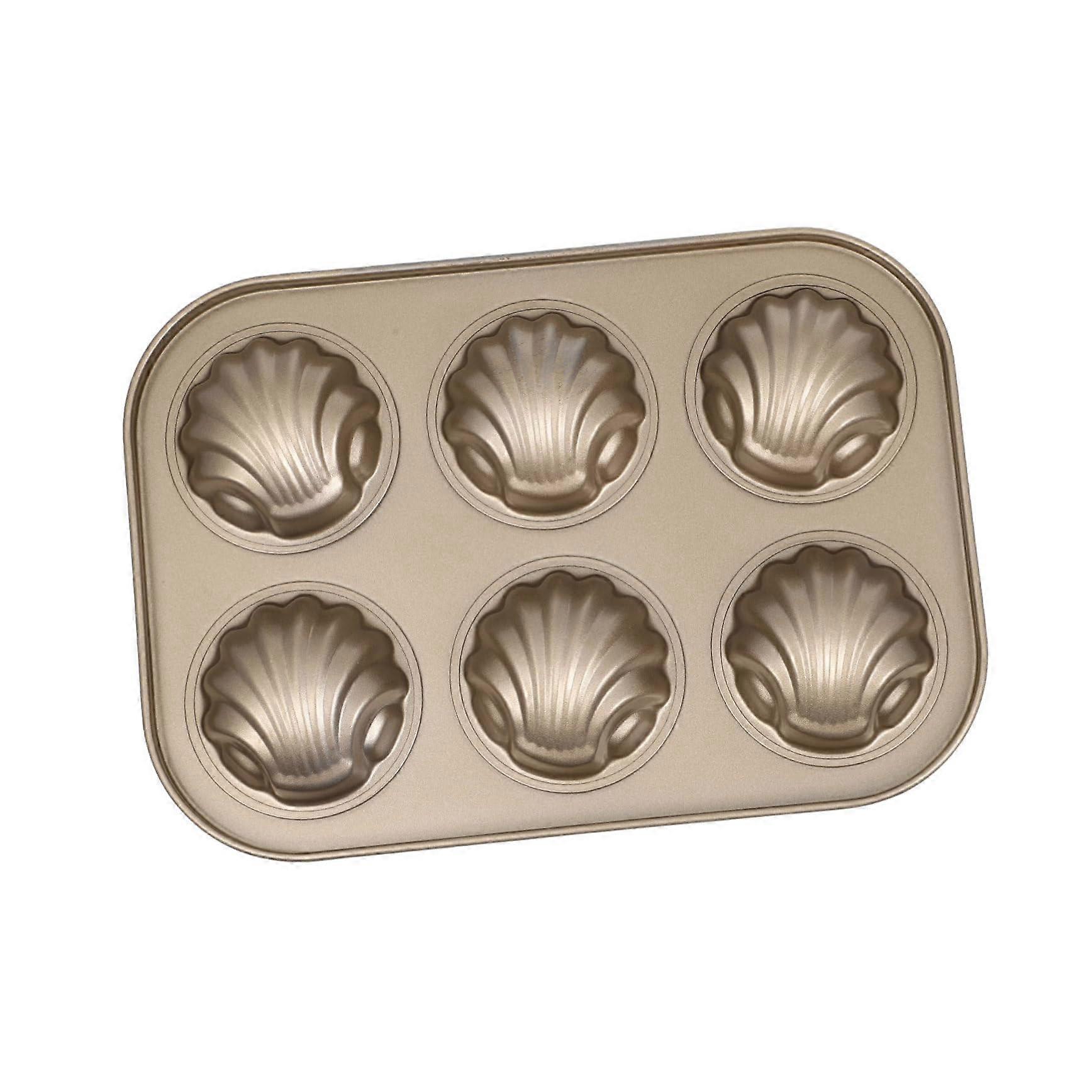 Heart Shape Cake Dish Pan Non-Stick Baking Mould Kit Carbon Steel Bakeware for Oven and Pancakes, Golden Finish