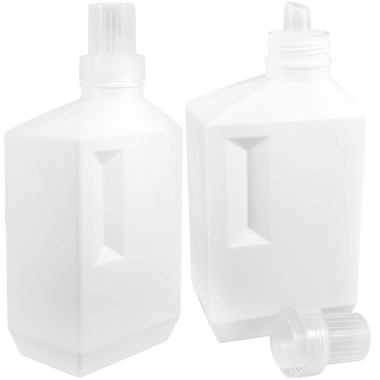 Durable Laundry Detergent Dispenser Bottles For Most People Simple Design 2Pcs White Container