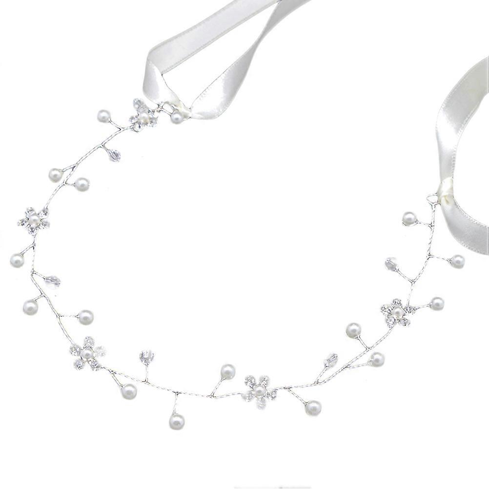 White Rhinestone Headband for Wedding Parties Adds with Comfortable Polyester Material