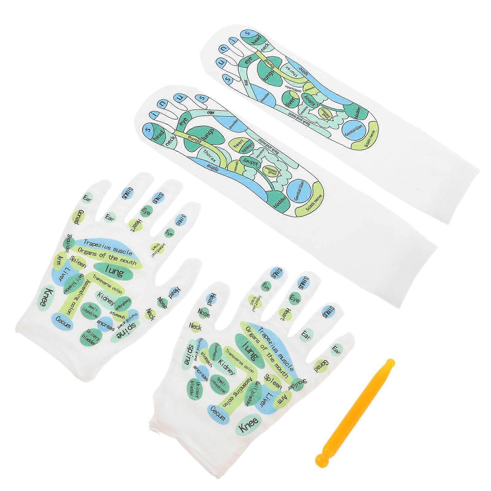 Elastic Cotton Reflexology Socks with Foot Pads for Fatigue Relief and Relaxation – Includes Instructions for Home and Spa Use