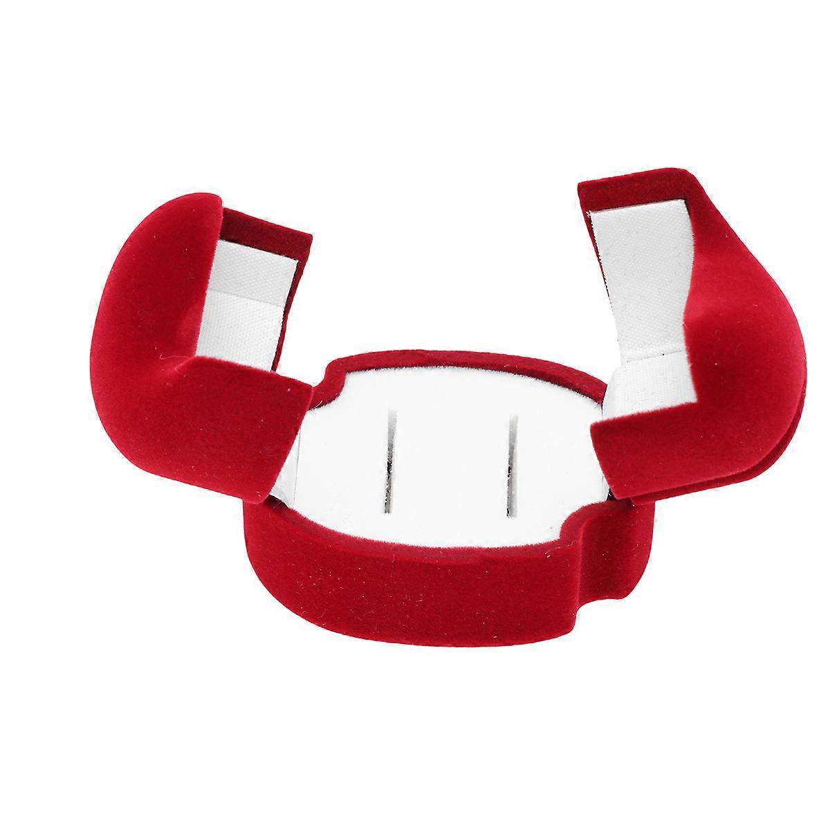 Double Open Ring Display Case Storage Box for Wedding Rings and Gifts 2 Pcs Compact Lightweight