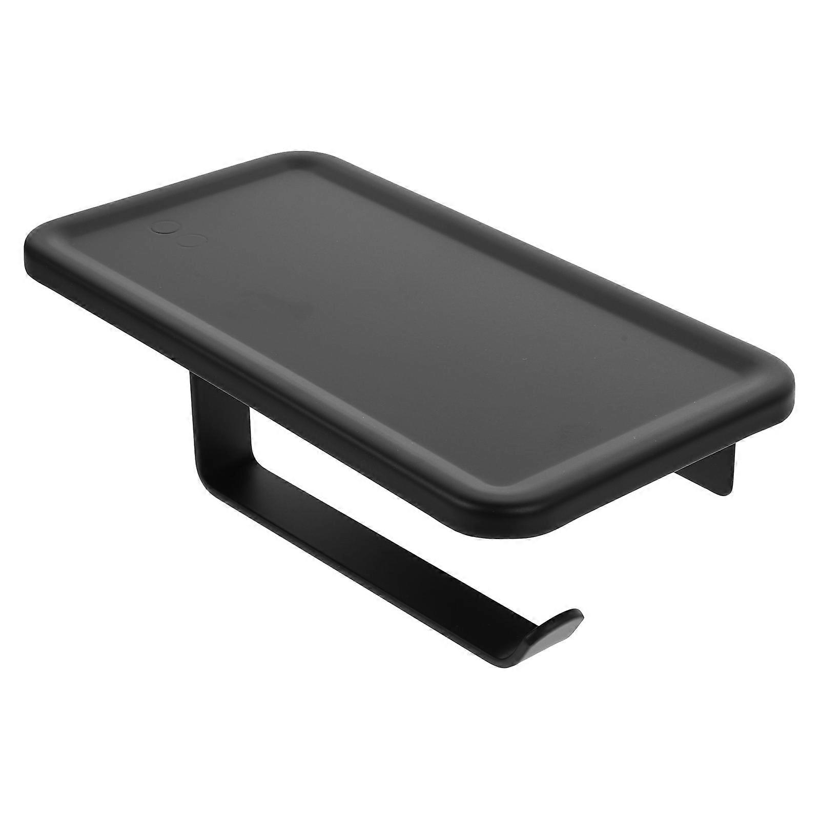 No-Drilling Paper Towel Dispenser For Kitchen Use With Space Aluminum Advantageous Design Rounded Edges Ensuring Safety In Black Color 1Pack