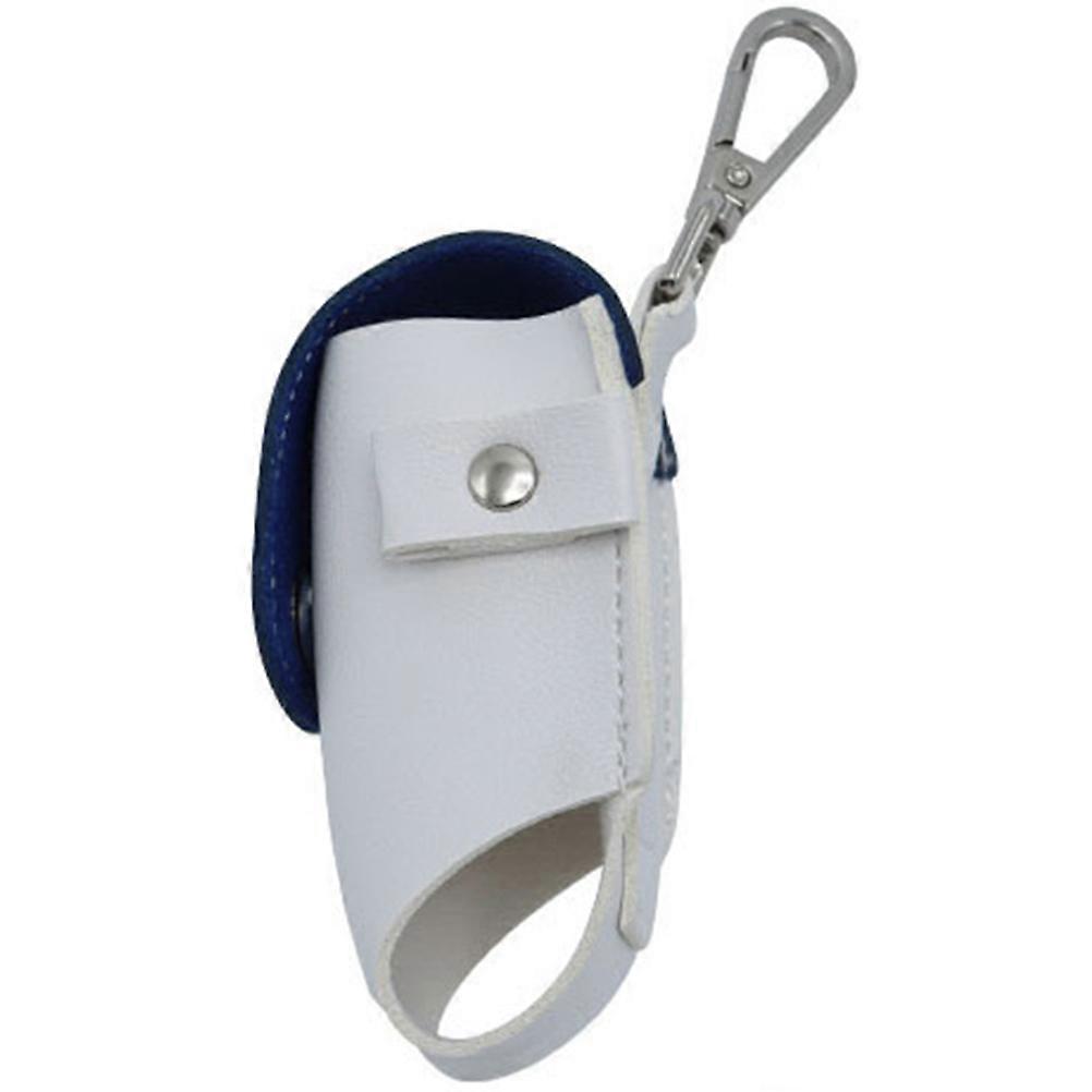 PU Golf Ball and Tee Holder Bag – Durable Reusable Waist Pouch with Hanging Ring and Button Lock, Portable Blue Golf Accessory Storage for Belt or