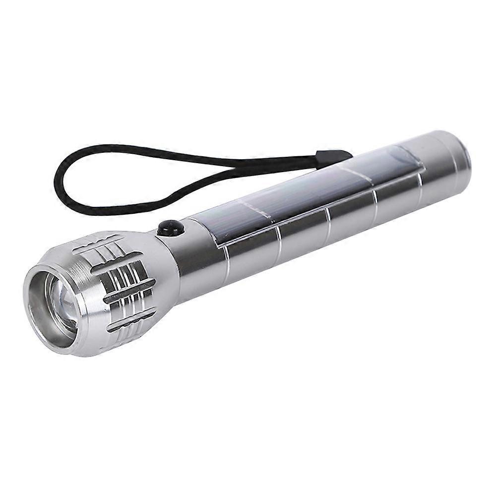 Zoom Function Flashlight For Hiking Hunting Exploring 3.2 X 3.2 X 20Cm Silver 1Pcs