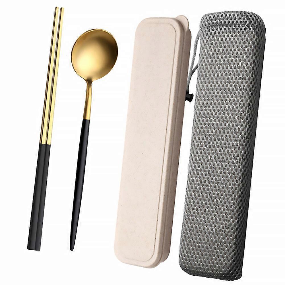 Lightweight Stainless Steel Utensils Set For Traveling And Camping With Portable Storage Features In Assorted Color 1Set