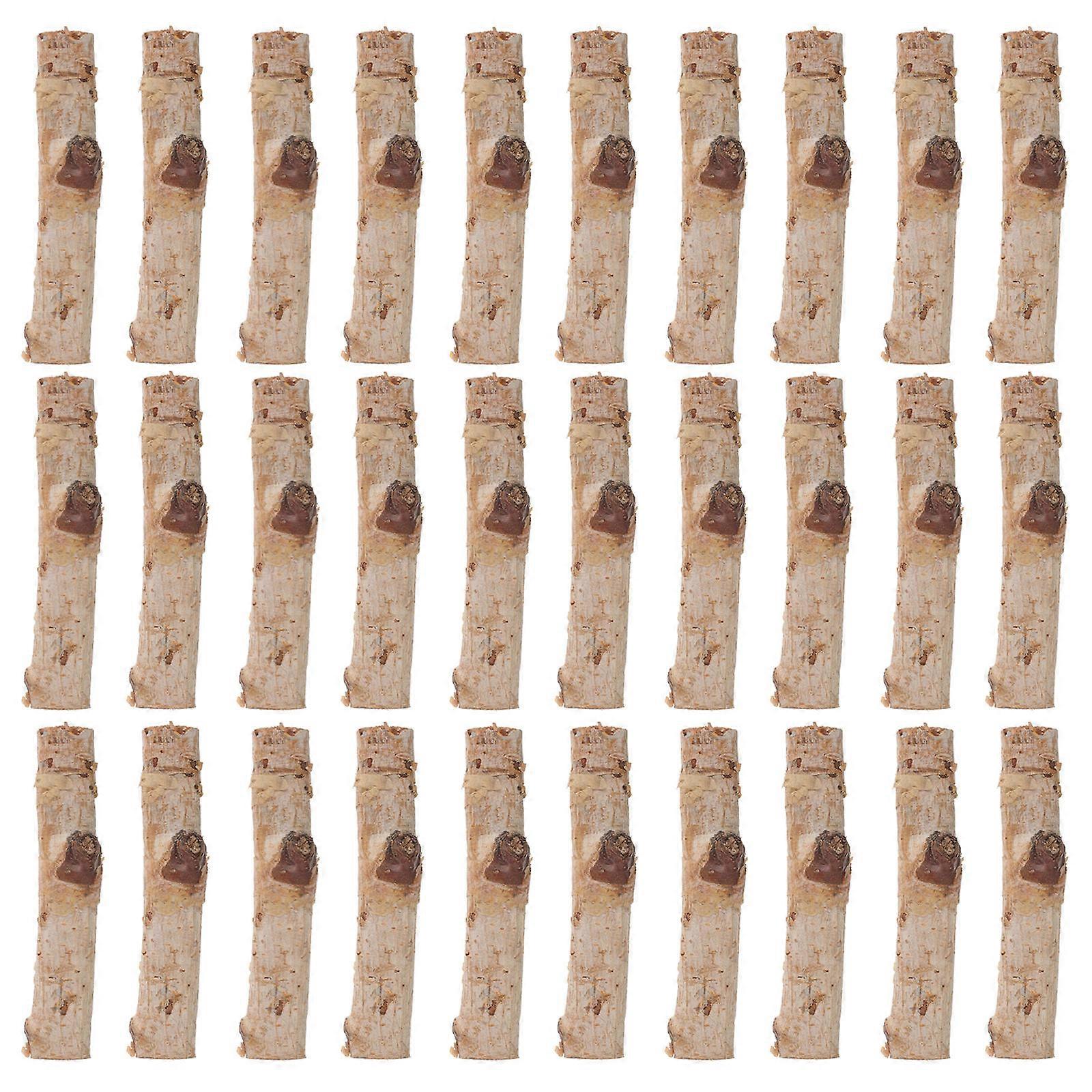 Natural Wooden Log Sticks 30pcs – Safe Crafting Supplies for DIY Crafts, Rustic Home Decor, Flower Arrangement, and Creative Projects – Wood