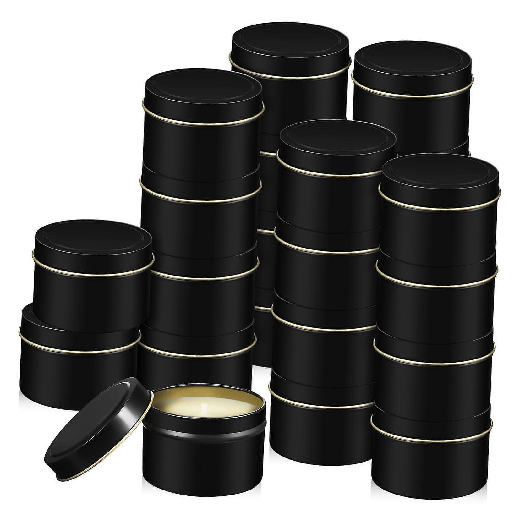 24 Pieces Round Candle Jars, Empty Scented Containers for DIY, Storage for Candies Jewelry