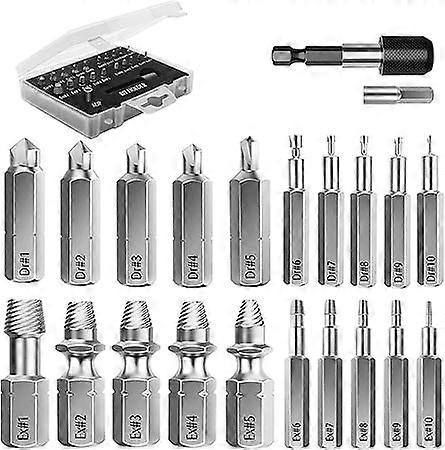 22-Piece Broken Screw Extractor Set, Black