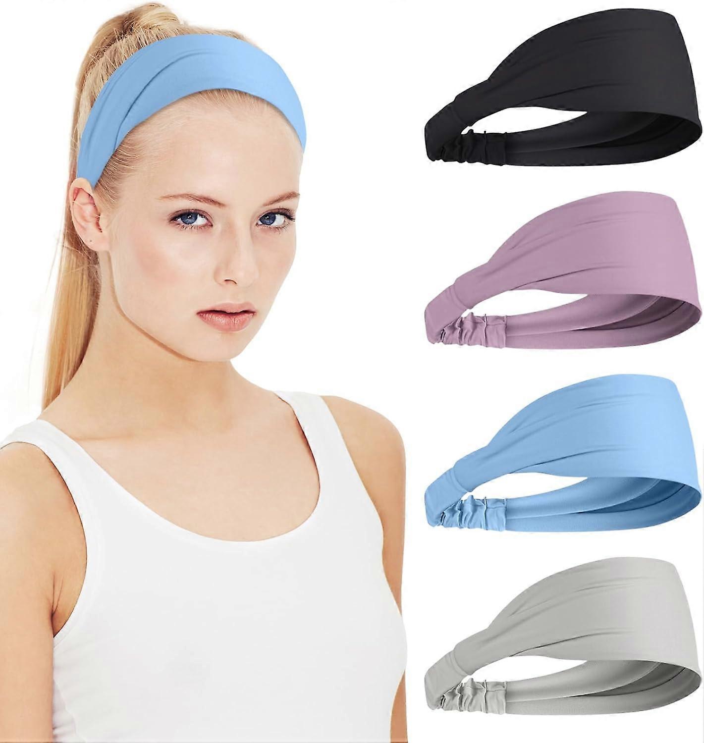 Wide Headbands for Women Non Slip Cooling Sweat Band Athletic Thick